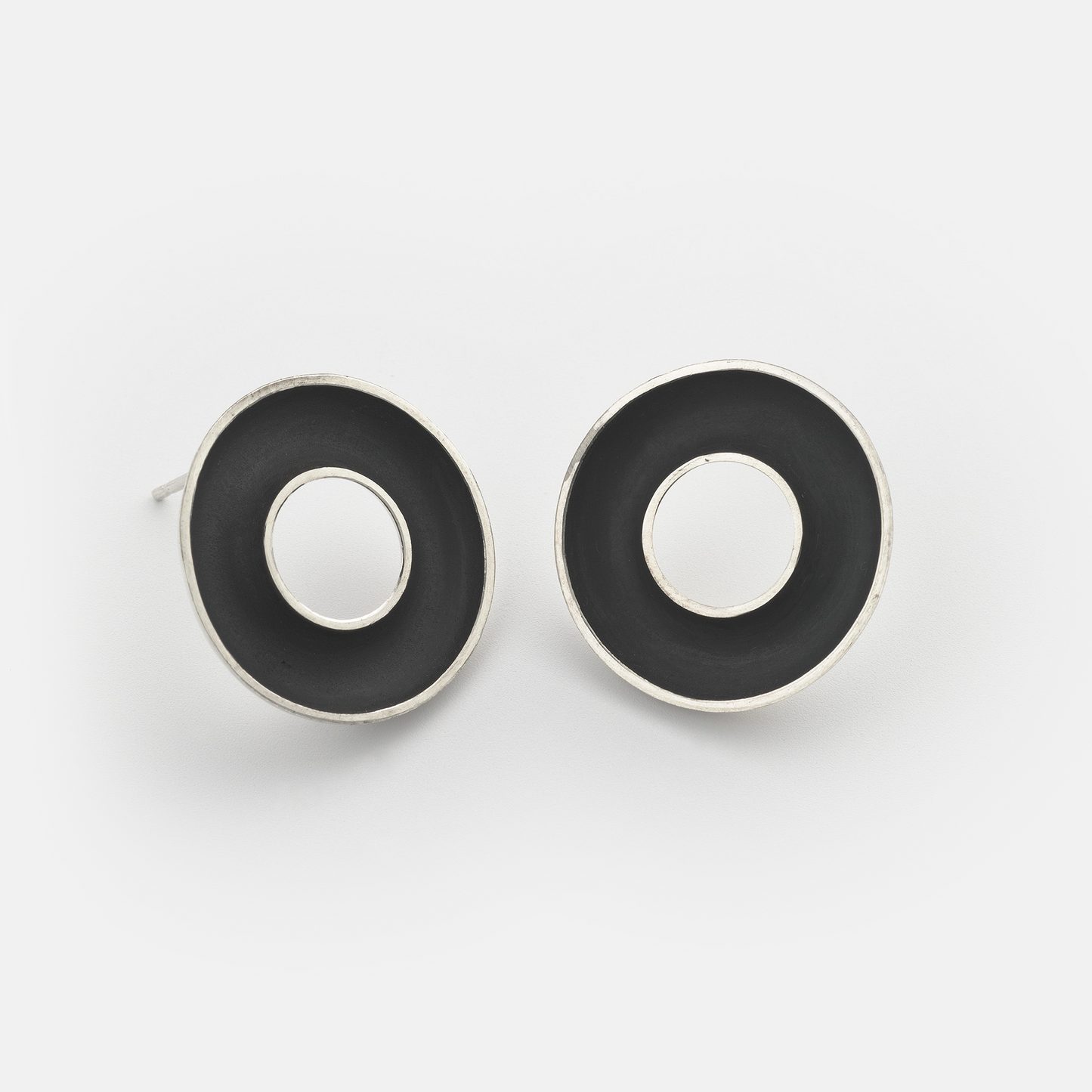 Orbis Medium Sterling Silver Stud Earrings | Contemporary Designer Jewellery