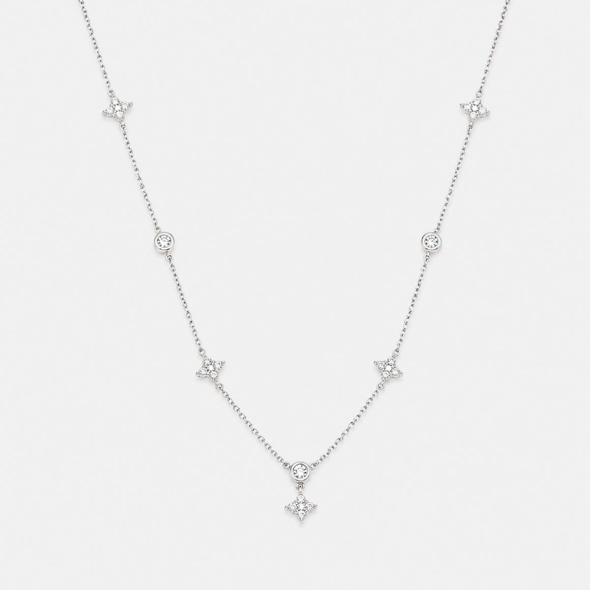 Leaf Motif Moissanite Necklace