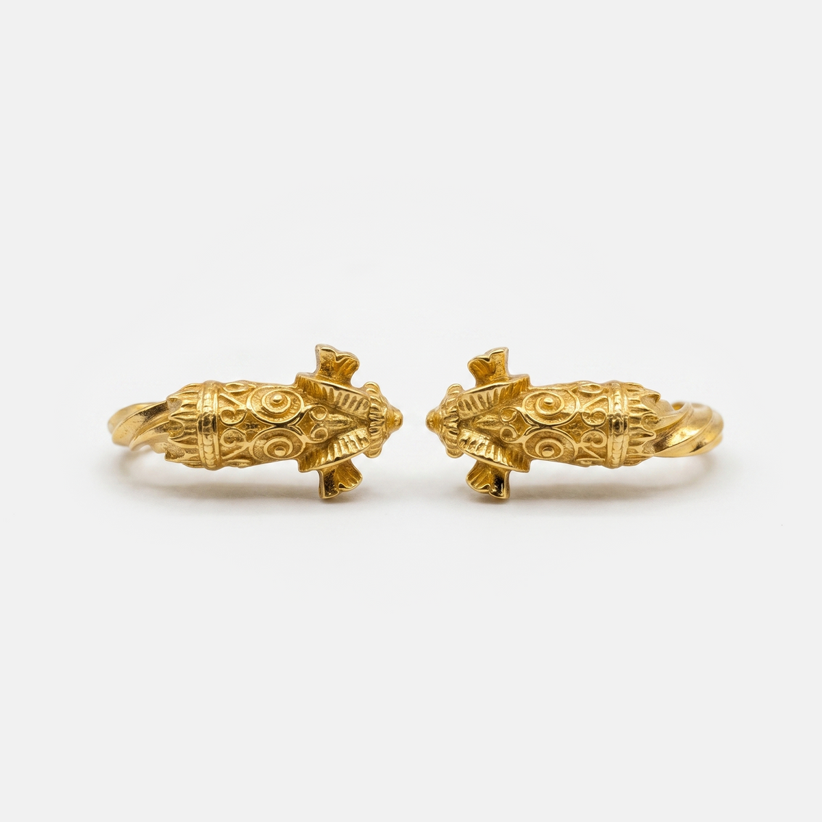 Twisted Gold Hoop Earrings