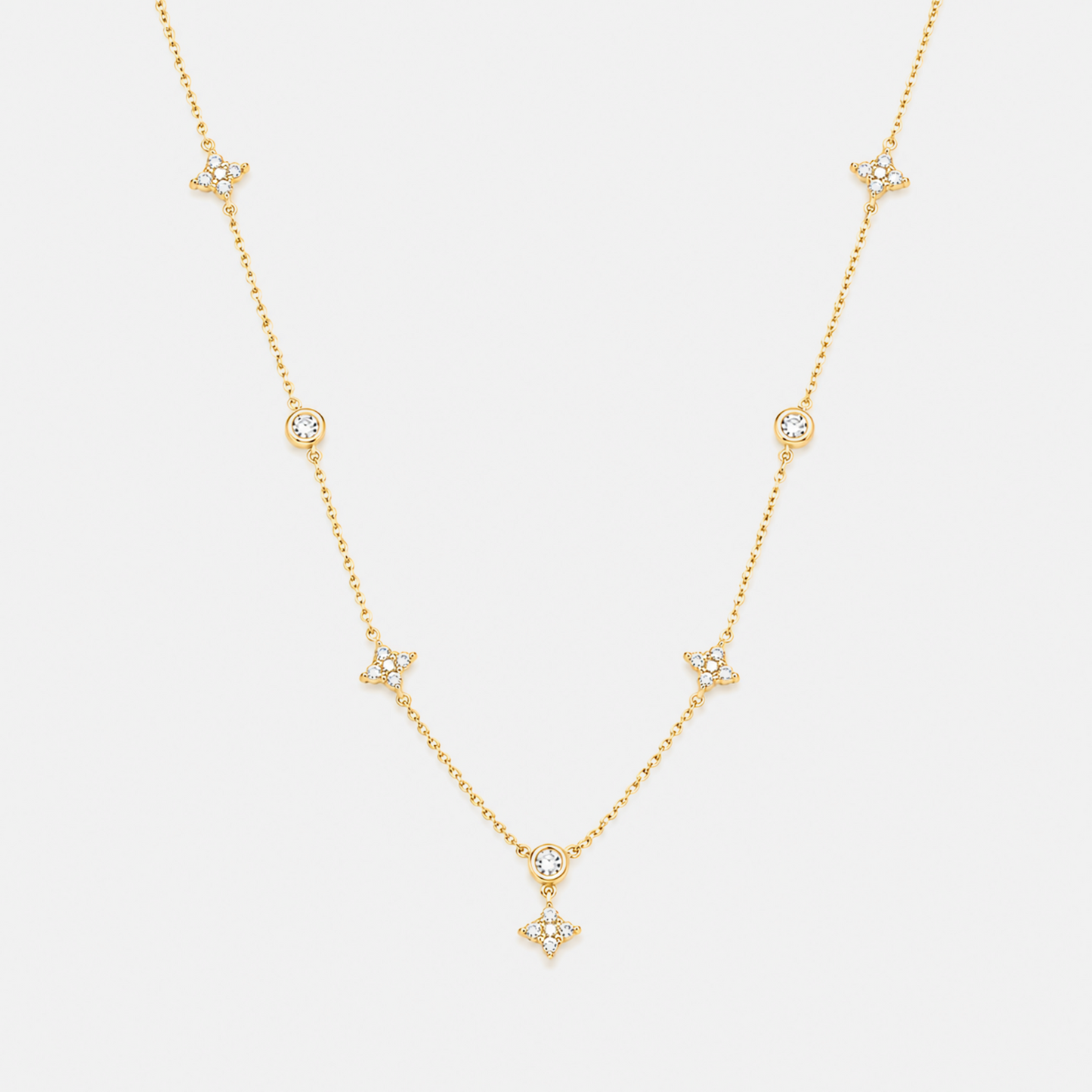 Leaf Motif Moissanite Necklace