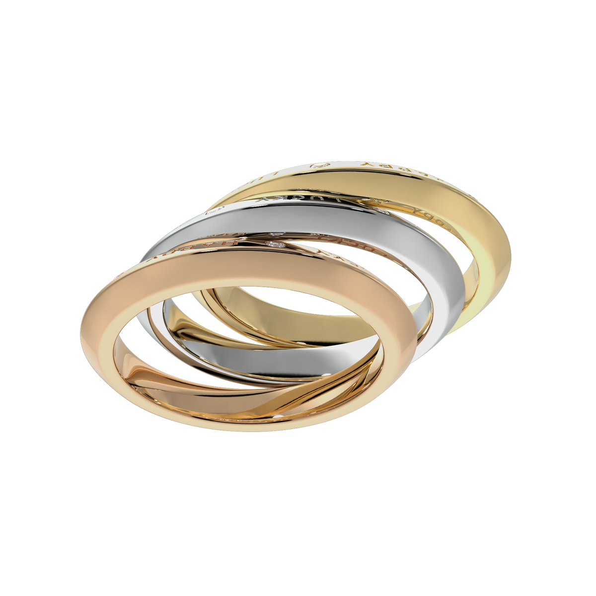Minimal 18k gold stacking rings in yellow white and rose gold, elegant fine jewellery bands