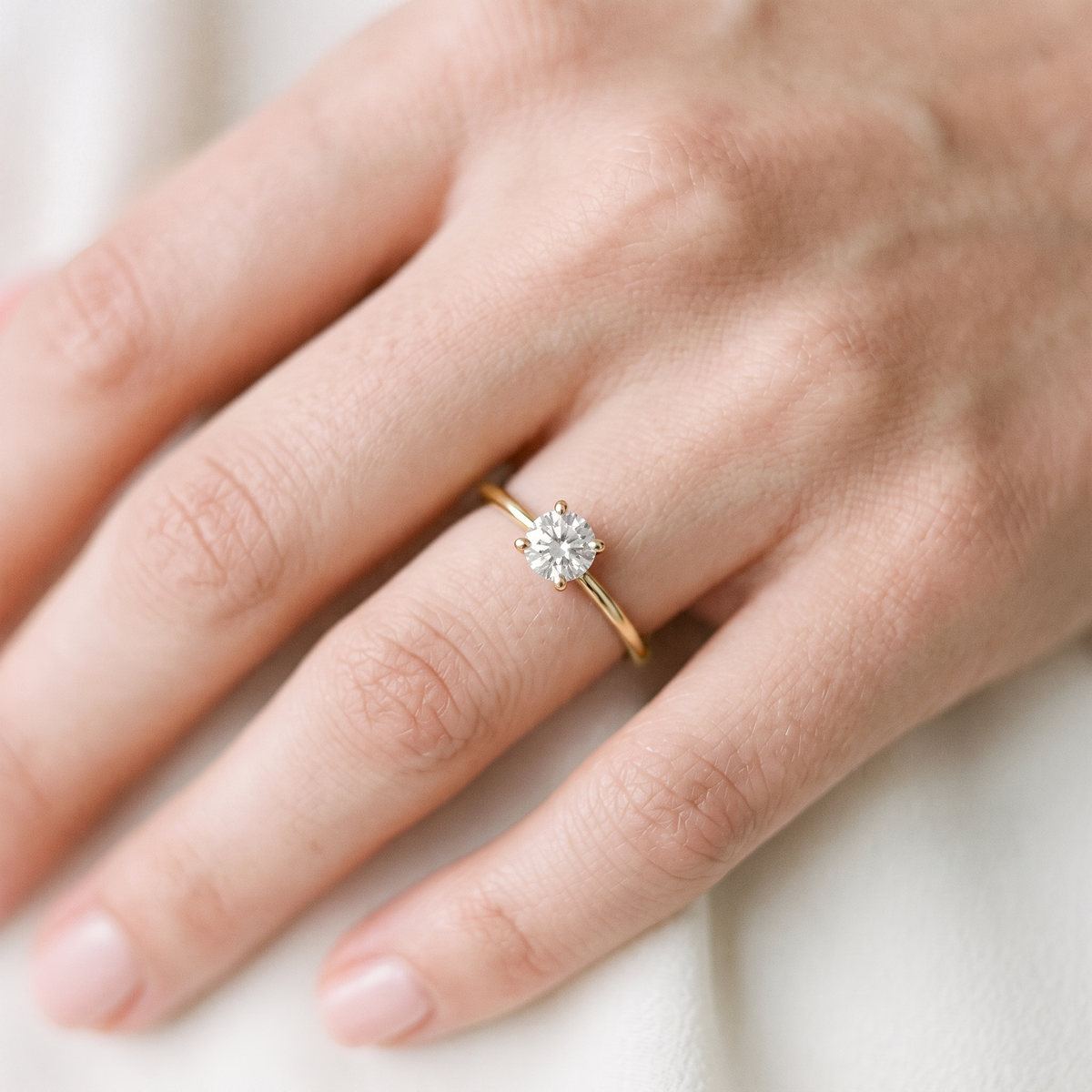 Classic Round Diamond Solitaire Engagement Ring