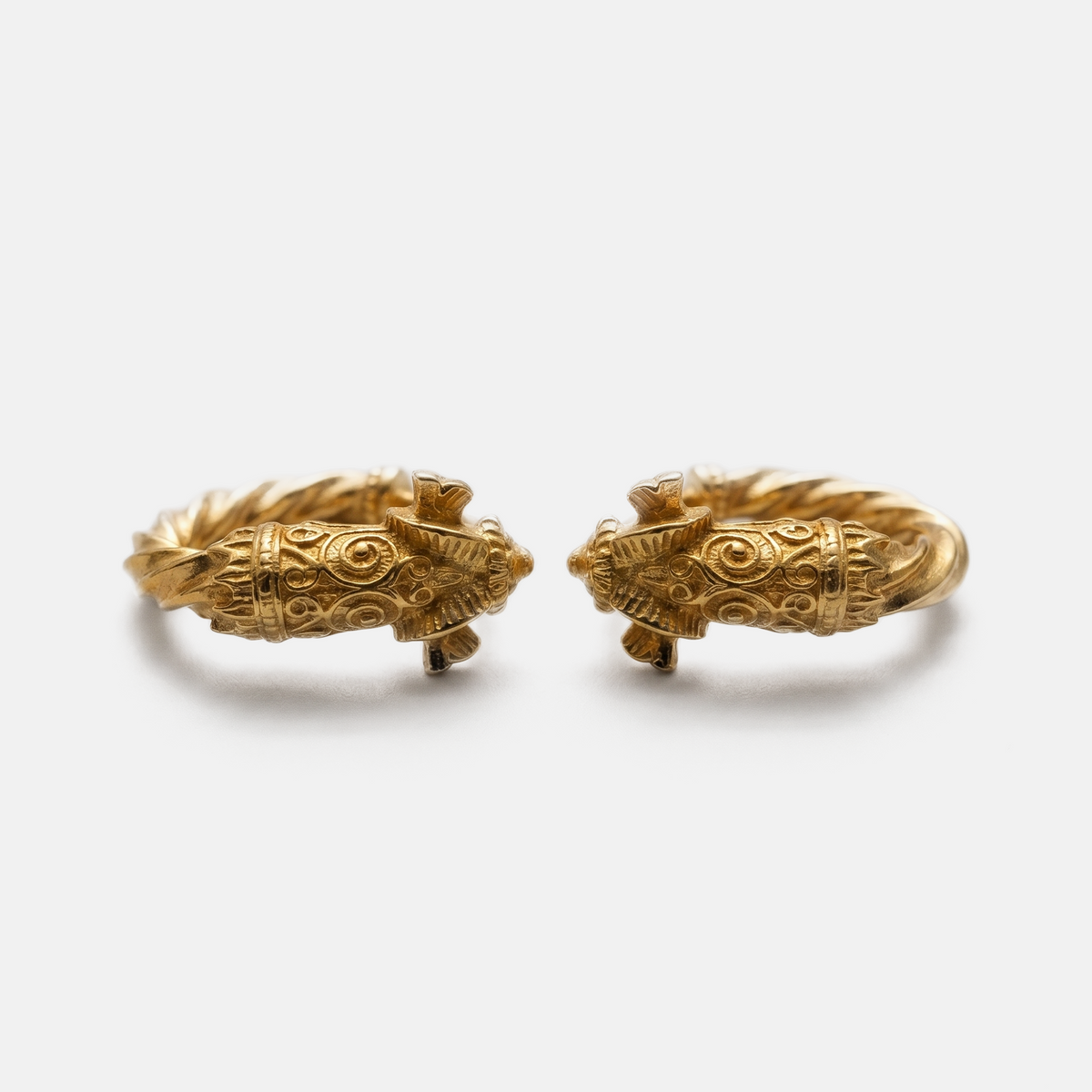 Twisted Gold Hoop Earrings