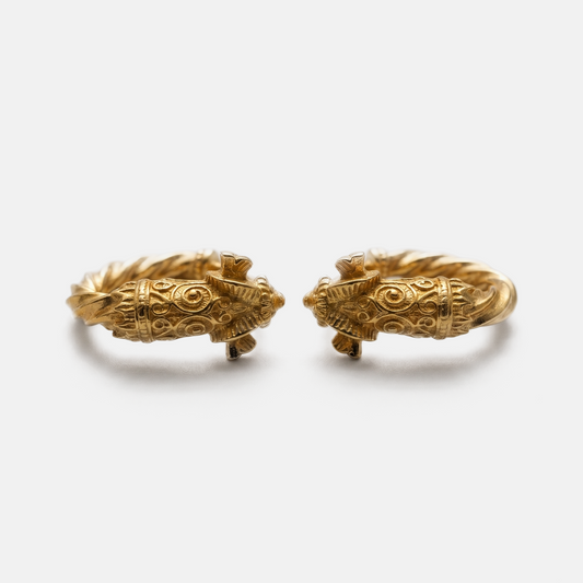 Twisted Gold Hoop Earrings