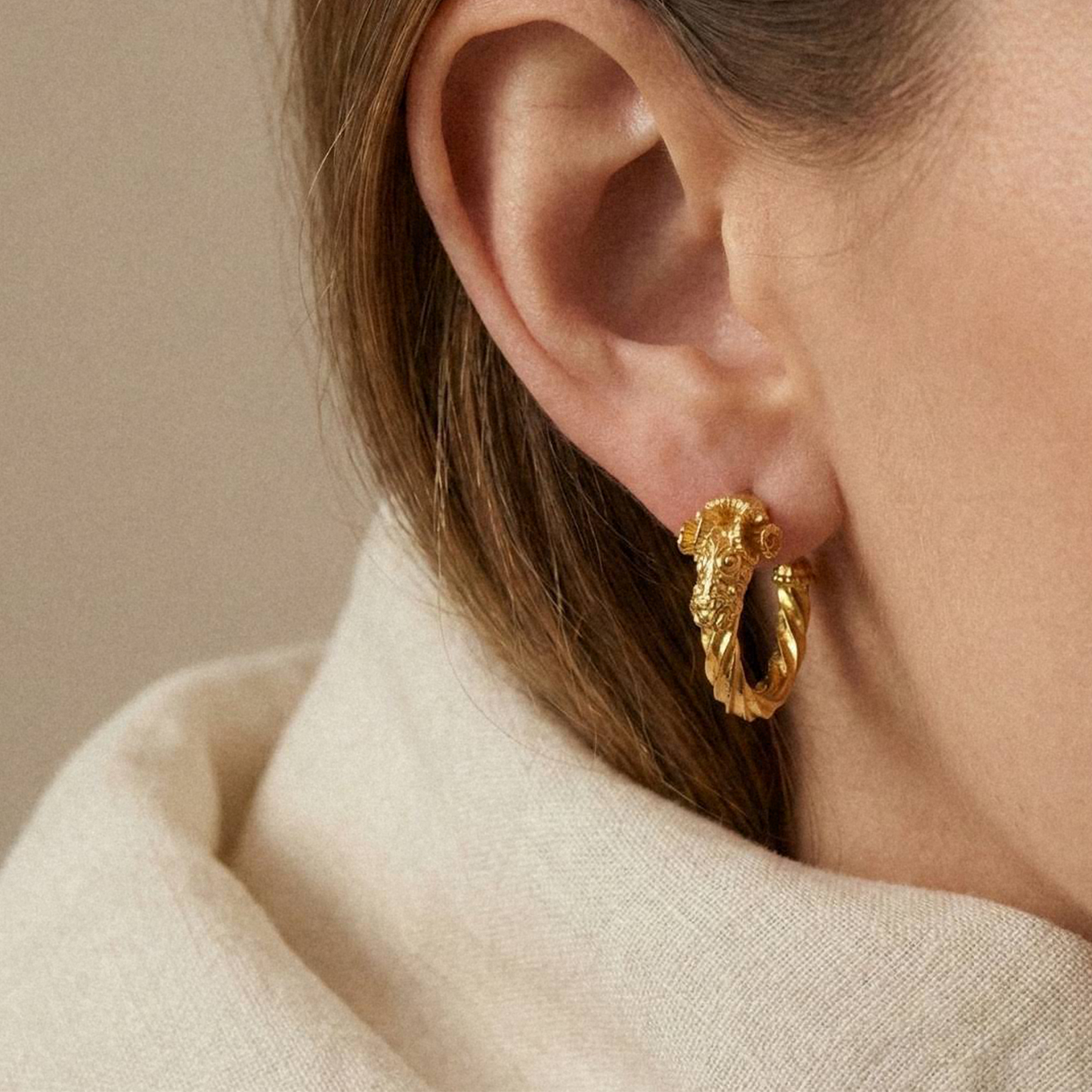 Twisted Gold Hoop Earrings