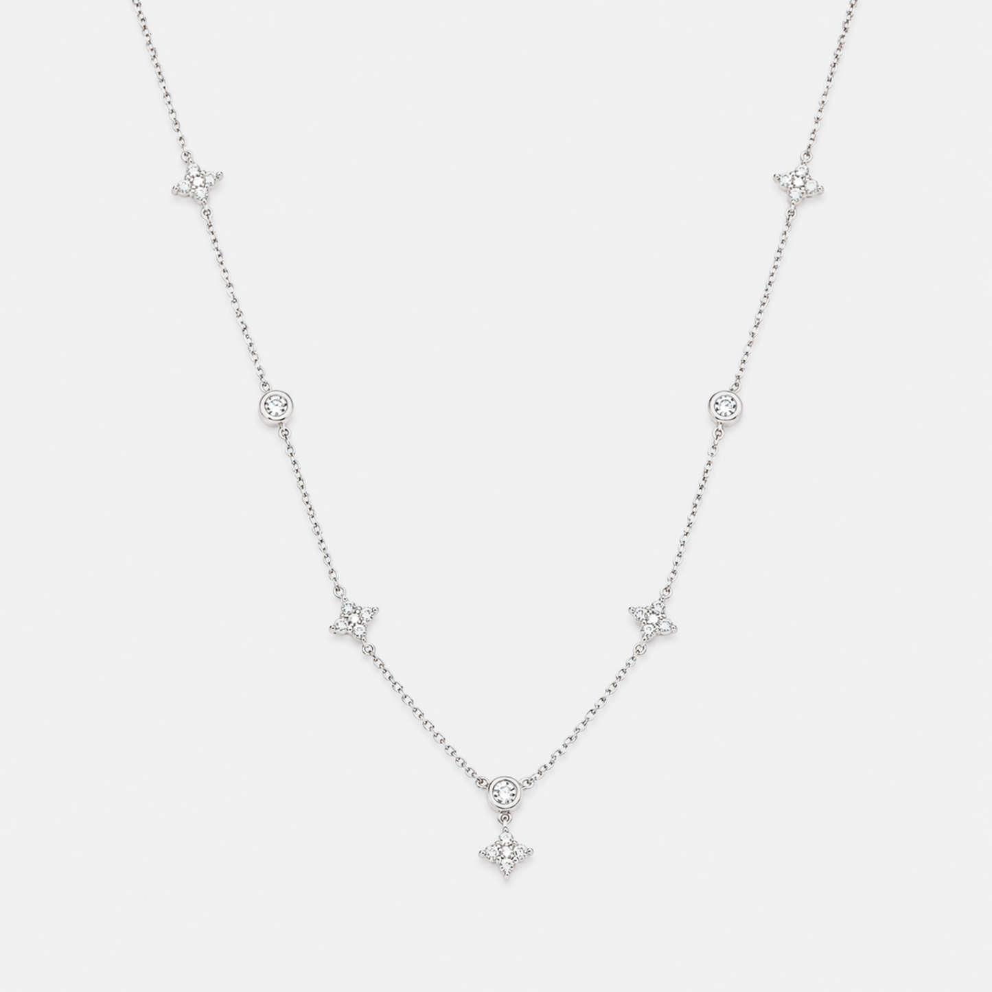 Leaf Motif Moissanite Necklace