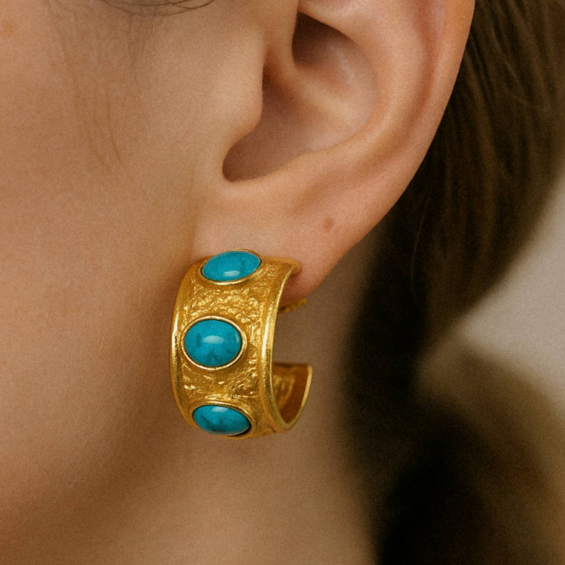 Contemporary turquoise statement earrings