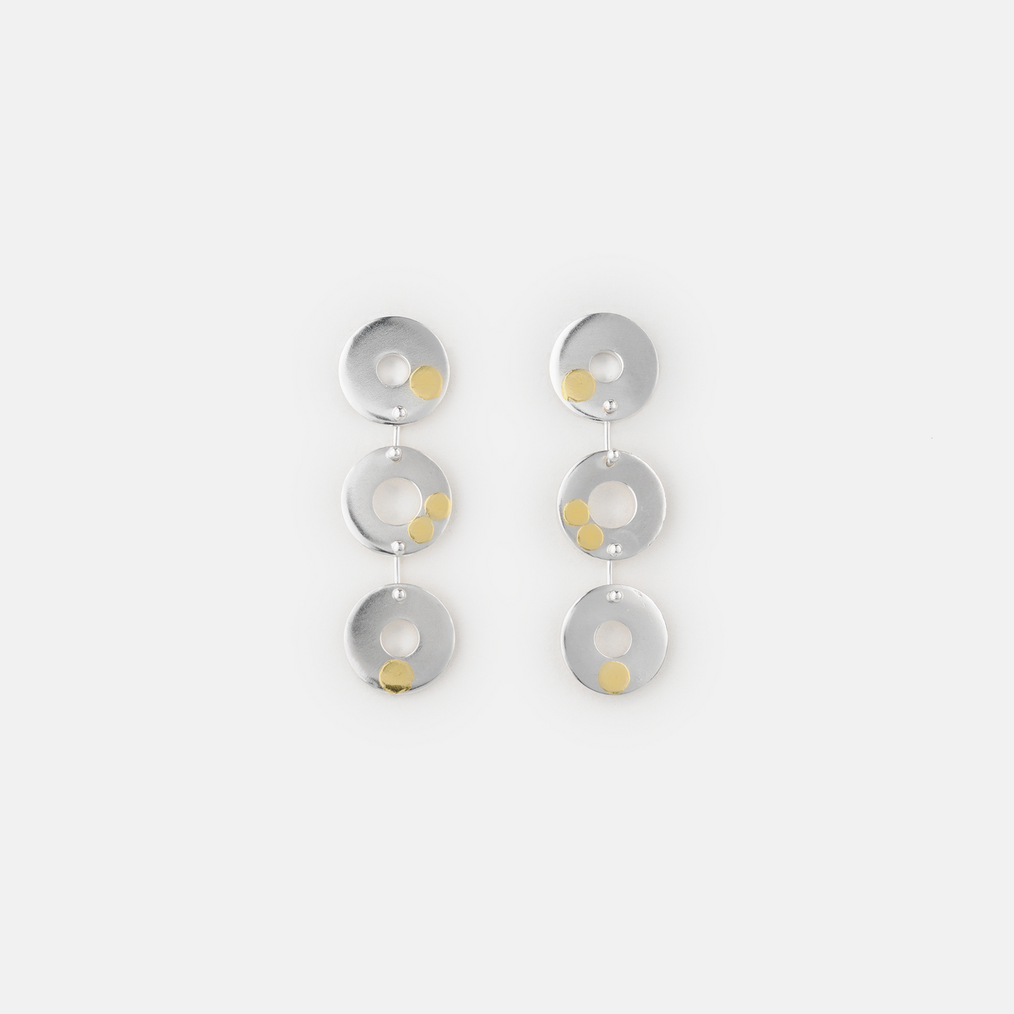 Kairoi Trio Drop Earrings | Sterling Silver & 24ct Gold