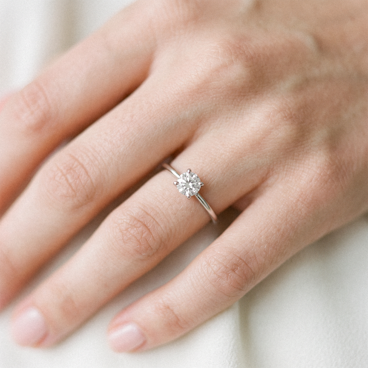 Classic Round Diamond Solitaire Engagement Ring